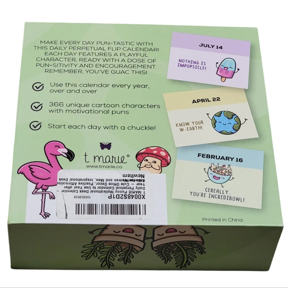 NWT! T MARIE Punny Daily Motivational Perpetural Desk Calendar